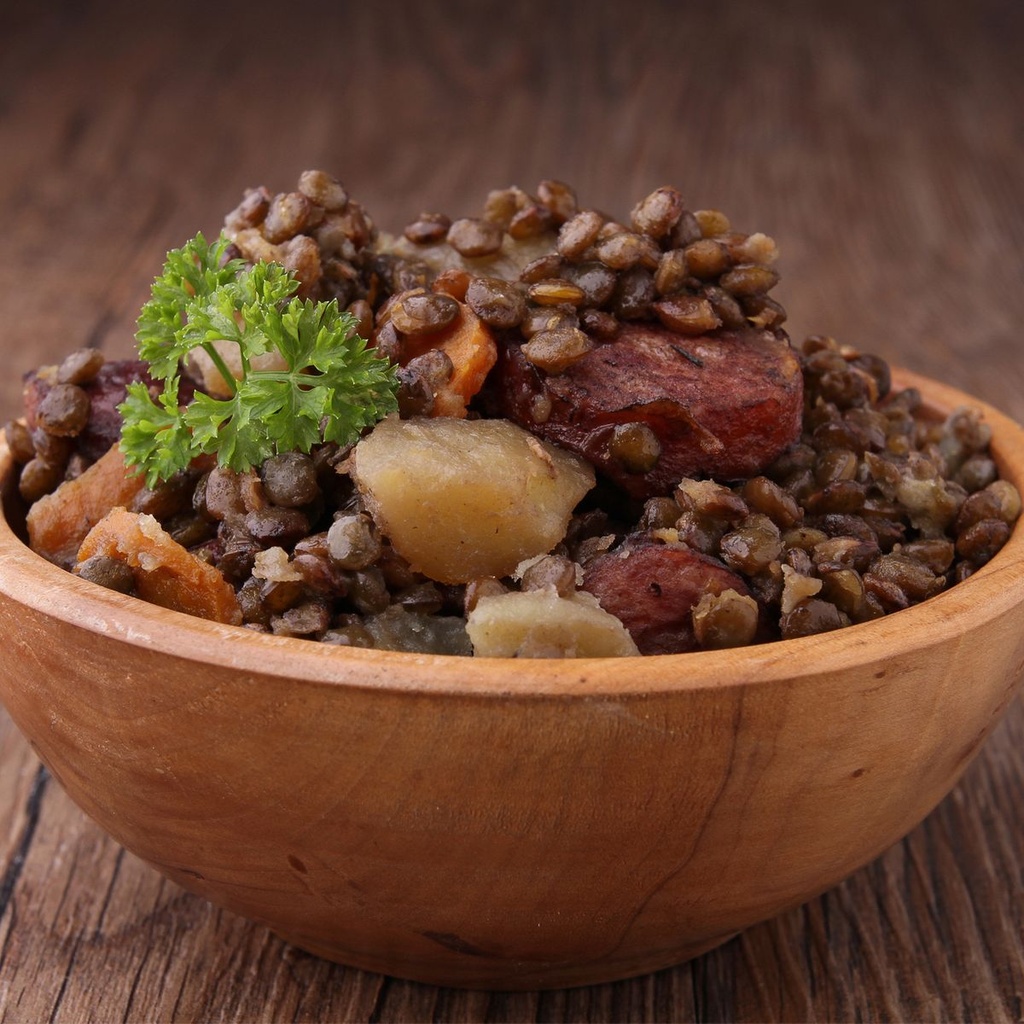 Lentilles Vertes du Puy Cuisinées à la Graisse d´Oie