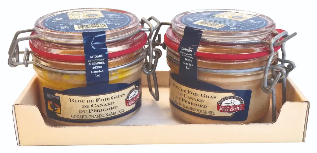 Lot de 2 Blocs de Foie Gras de Canard du Périgord Bocal 125G