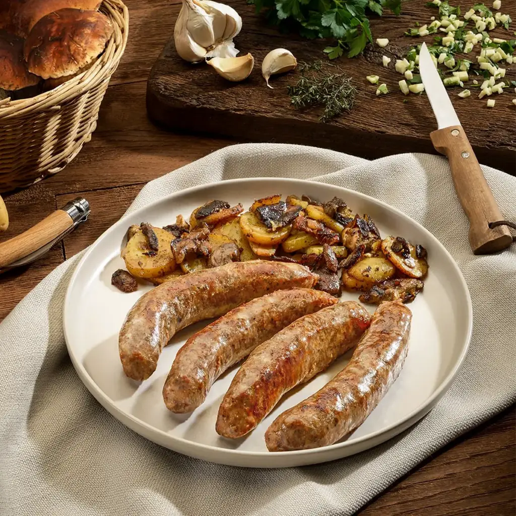 Saucissots Quercynois aux Cèpes Aromatisés (4 saucissots de 125g)