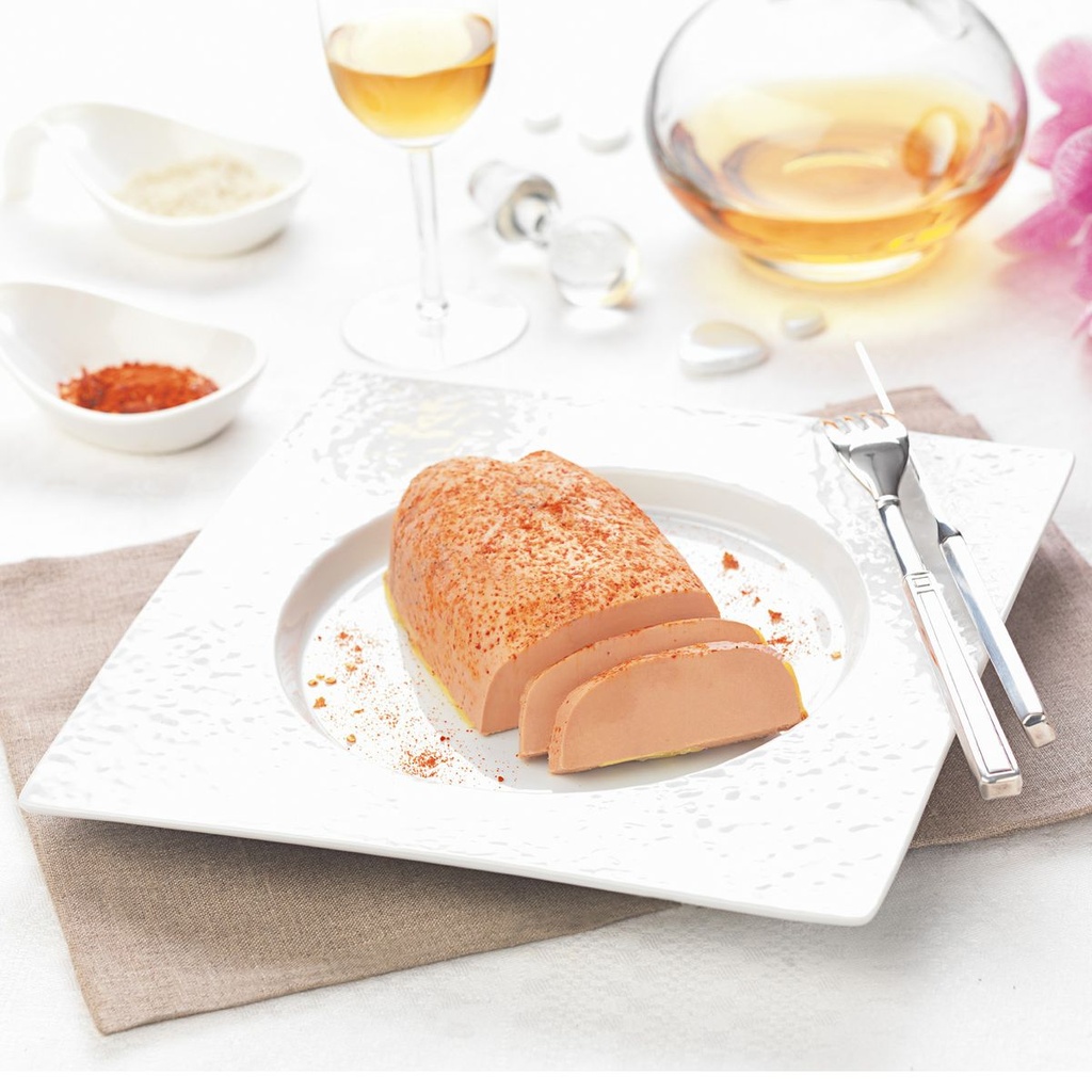 Lobe de Foie Gras de Canard Entier du Sud-Ouest au Piment d´Espelette Mi-Cuit 300g