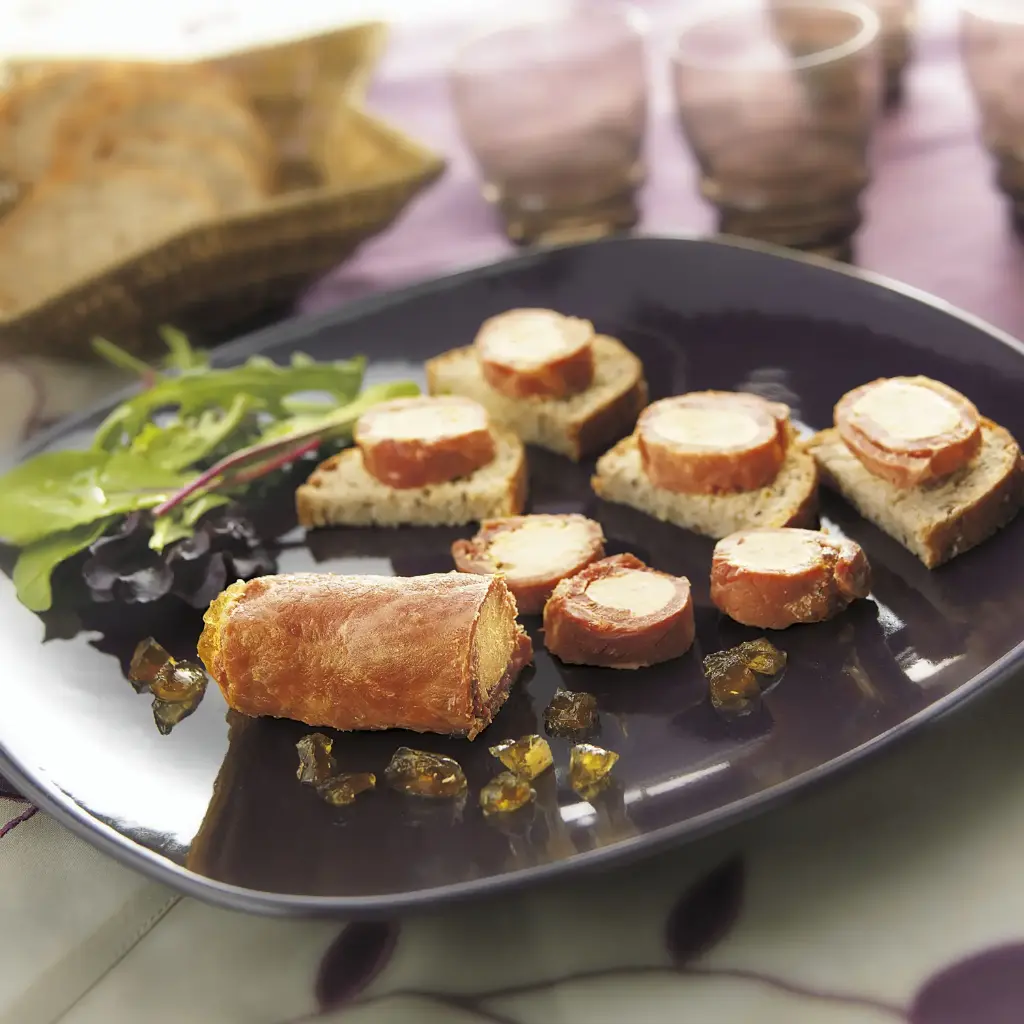 Lot de 2 Roulades de Jambon au Foie de Canard en Gelée au Sauternes - 25% Foie Gras de Canard  200g