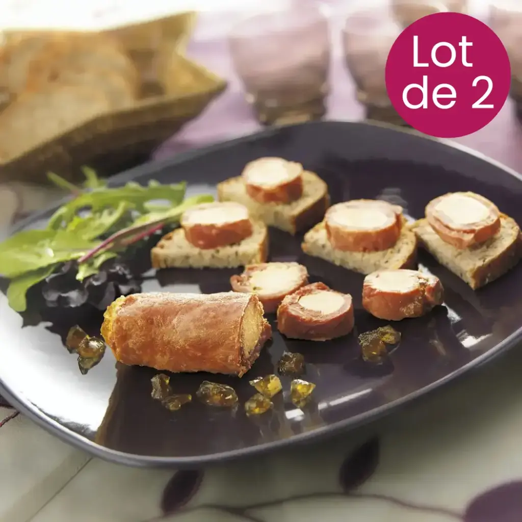Lot de 2 Roulades de Jambon au Foie de Canard en Gelée au Sauternes - 25% Foie Gras de Canard de 200g