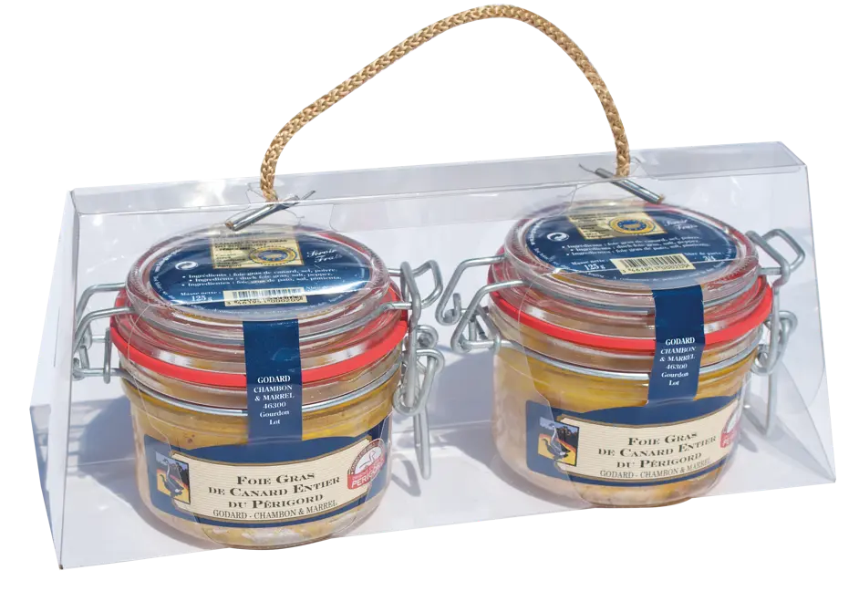Lot de 2 Foies Gras de Canard Entiers du Périgord 125g